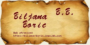 Biljana Borić vizit kartica